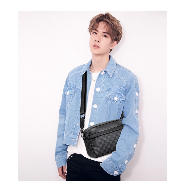 Túi đeo chéo họa tiết caro thời trang chống thấm nước tiện lợi PADO 525