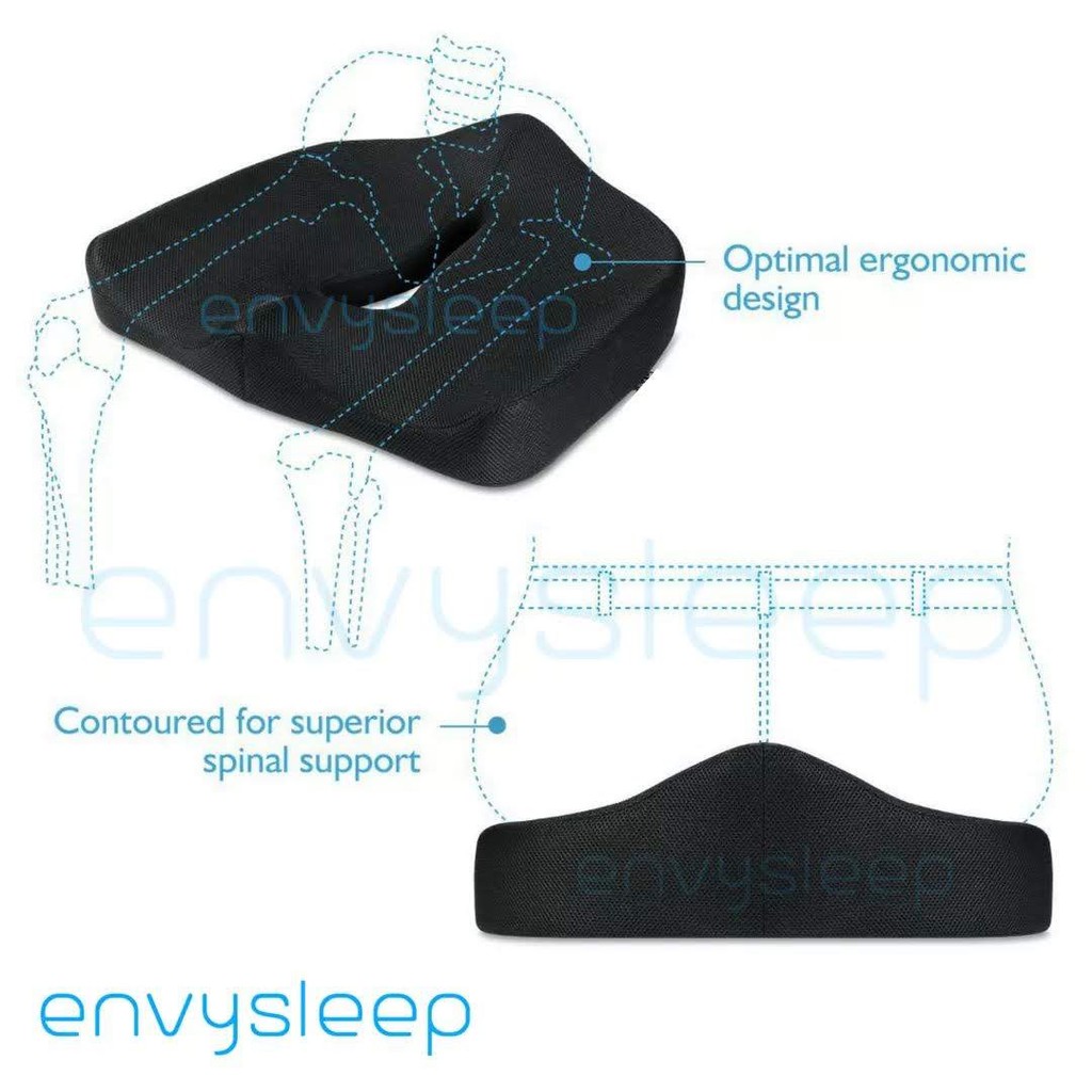 Combo Gối ngồi Cao su non Envysleep và silicon gót chân Envysleep, hỗ trợ đốt xương cụt, giảm đau lưng