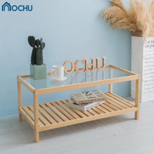 Bàn trà sofa OCHU gỗ mặt kính đa zi năng PURE TABLE thiết kế bên trong lắp đặt phòng khách