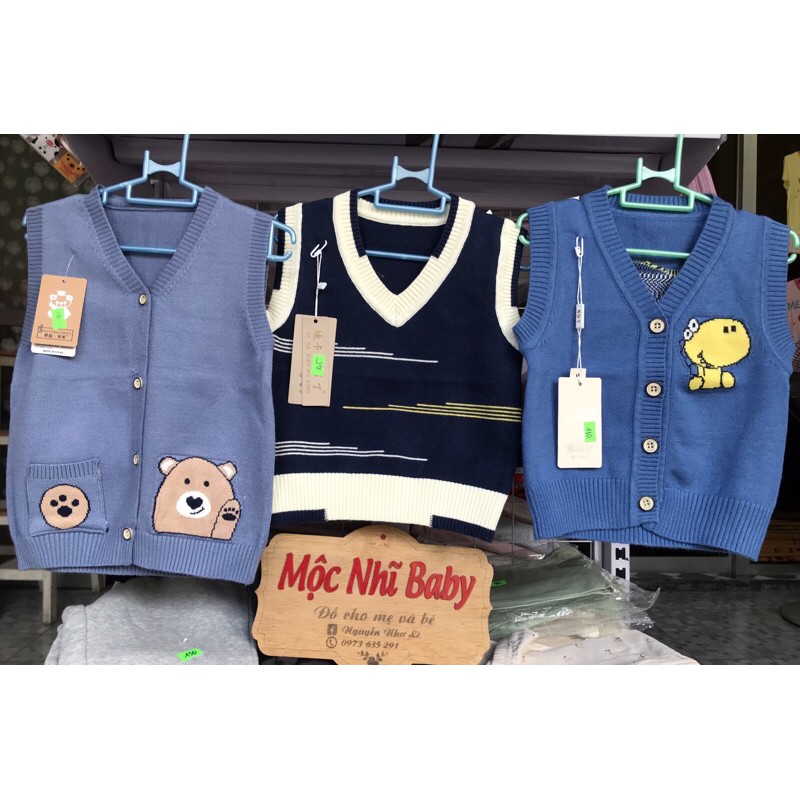 Áo len gile bé trai 6-18kg
