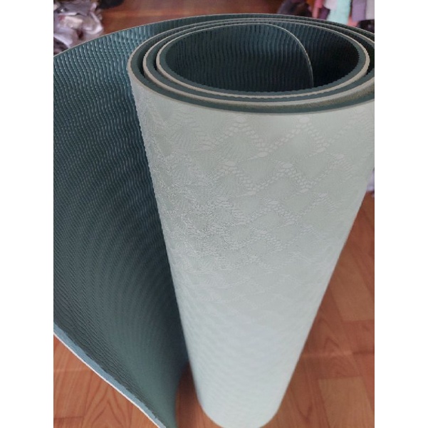 Thảm tập yoga tập gym 2 lớp định tuyến 6mm, 8mm cao cấp