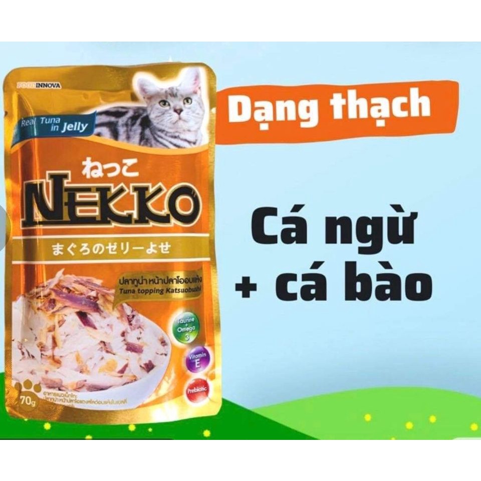 PATE NEKKO Thái Lan Gói 70gram Thức Ăn Dinh Dưỡng Cho Mèo Mọi Lứa Tuổi