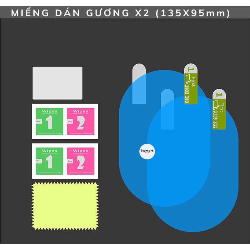 (COMBO 4 miếng dán) Miếng Dán Kính Oto, Chống Bám Nước Ô Tô, Combo Miếng Dán Gương xe hơi, Dán Kính Chống Nước