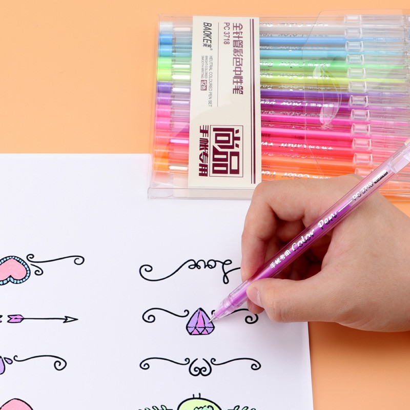 [Lẻ] Color Pen - Bút mực Gel màu Neon Baoke, sản phẩm chất lượng cao và kiểm tra chất lượng trước khi giao hàng