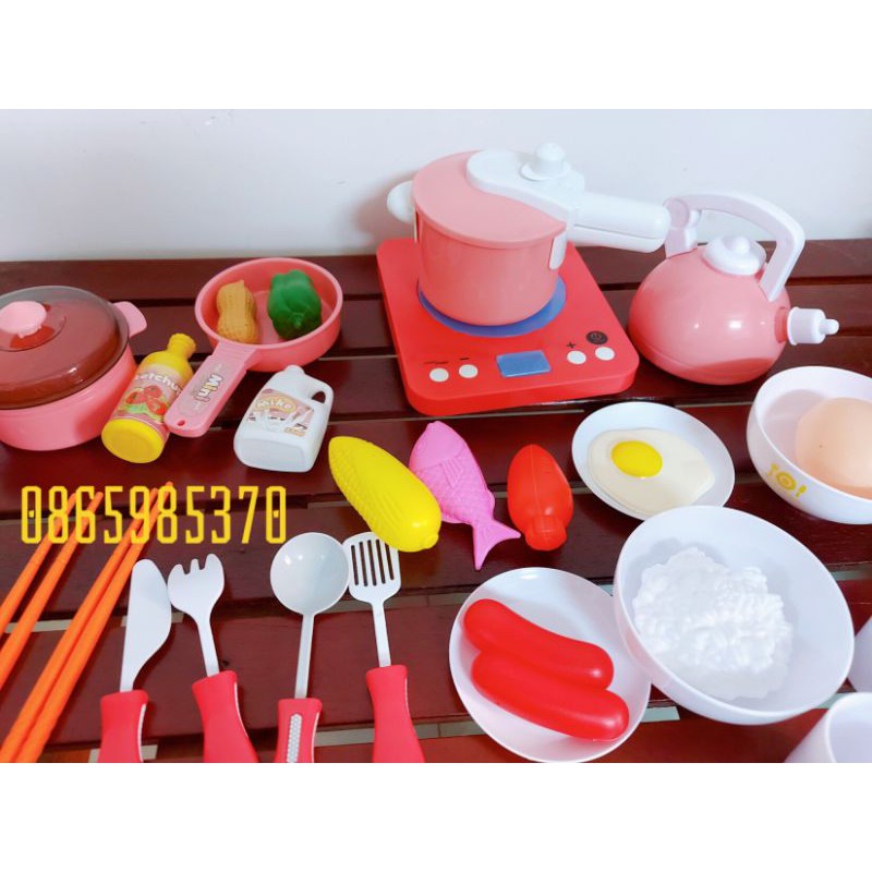 Đồ chơi nấu ăn cho bé ⚡FREESHIP⚡Bộ đồ chơi nhập vai nấu ăn - bộ đồ chơi nhà bếp bằng nhựa cao cấp