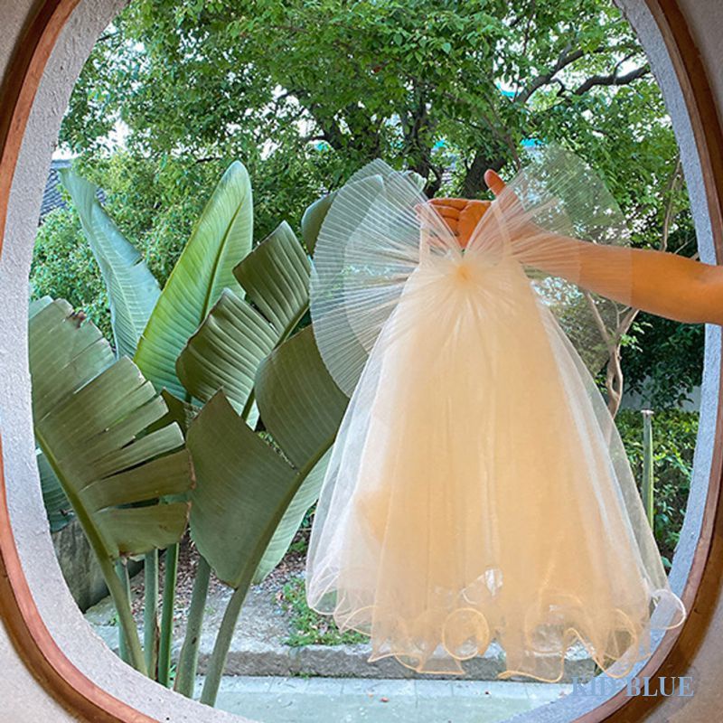 Đầm Công Chúa Hai Dây Đính Nơ Lưng Cho Bé Gái