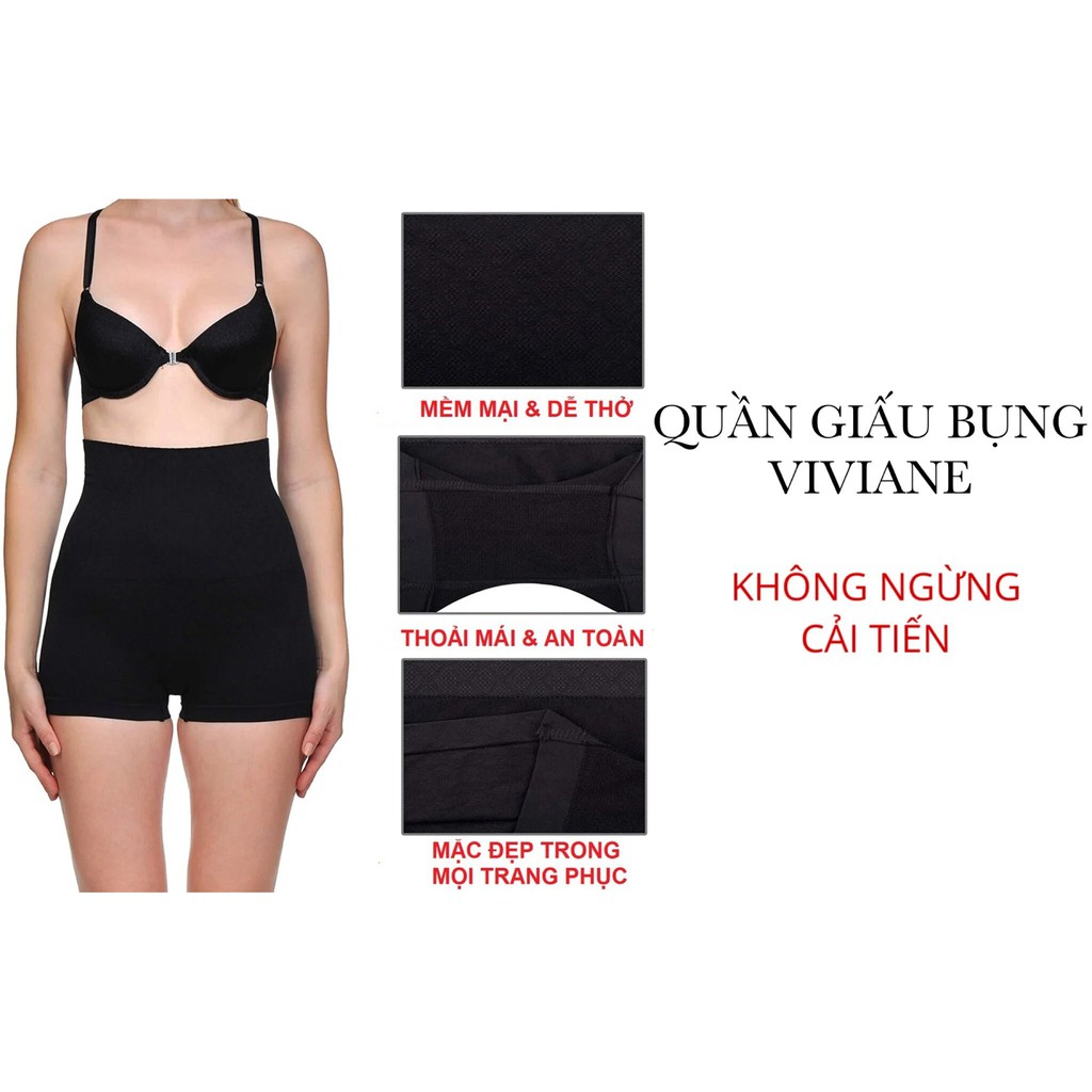 Viviane - Combo 2 quần giấu bụng Seamless High Waist Boyshort Shapewear - Đen+Da