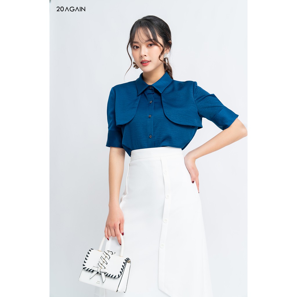 [Mã WABRM50 giảm 15% đơn 99k] Áo sơ mi ngắn tay hai tay bồng ASA1078 20AGAIN | BigBuy360 - bigbuy360.vn