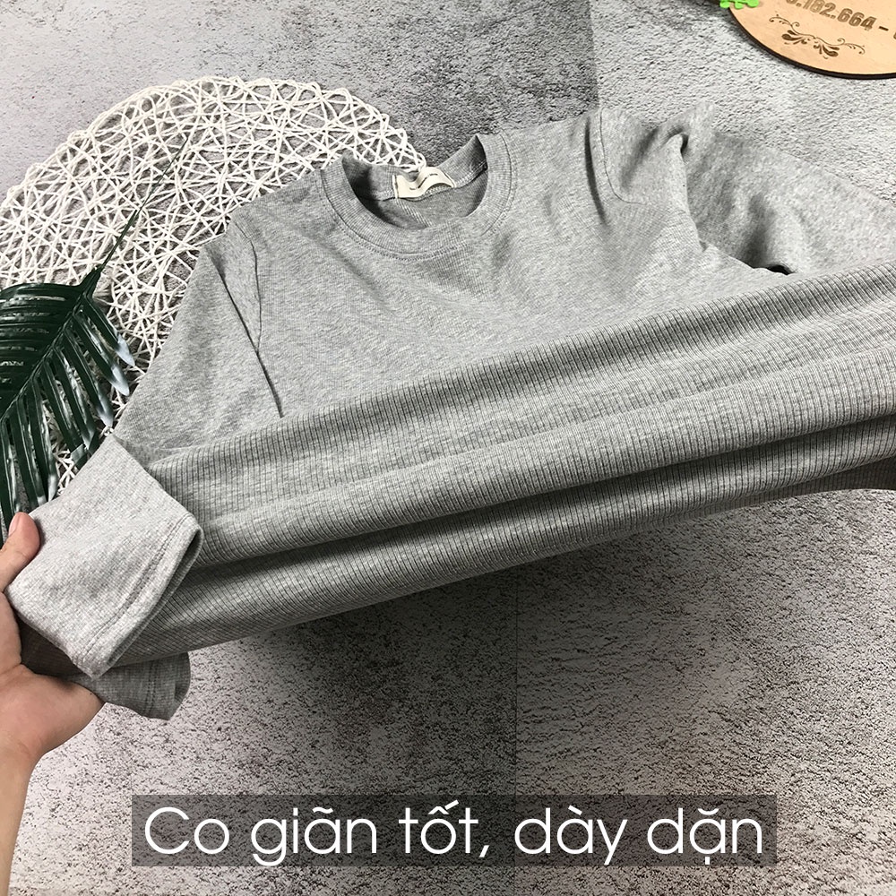 Áo Thun Tay Dài Nữ, Dáng Ôm Body Cổ Tròn Áo Phông Trơn Dáng Ôm Màu Đen/Trắng/Vàng/Hồng T022