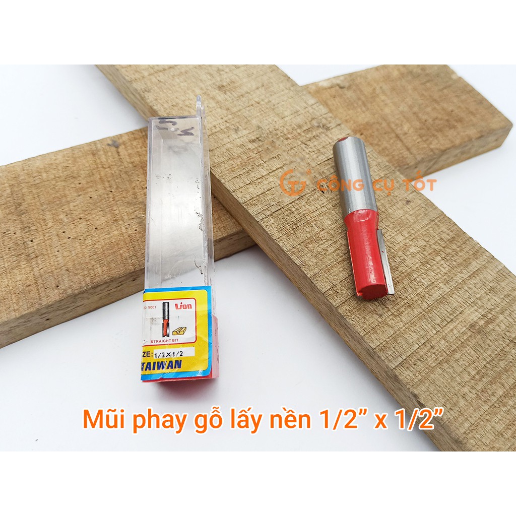 Mũi phay gỗ lấy nền Lion Đài Loan chân 12.7mm