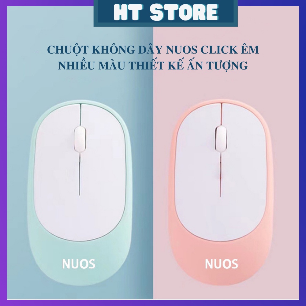 Chuột Không Dây Nuos Chuột Văn Phòng Siêu Mỏng Nhiều Màu Thiết Kế Ấn Tượng