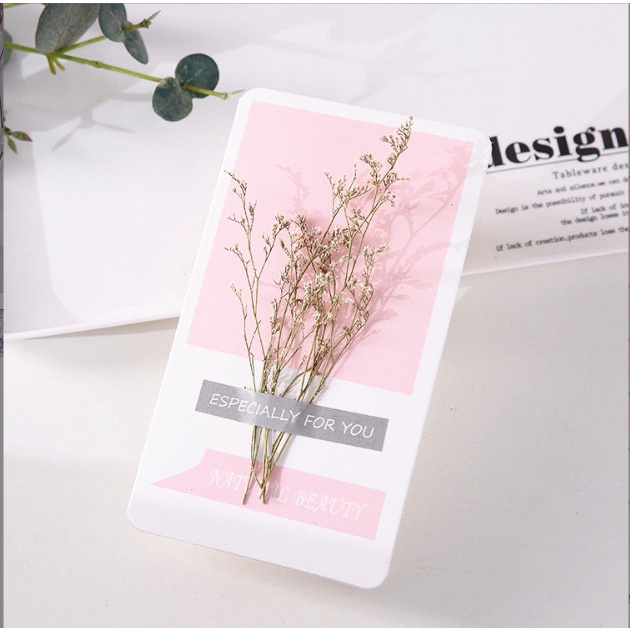 Thiệp hoa khô cao cấp quà tặng chúc mừng sinh nhật, tình yêu, ngày nhà giáo BAG U THIEPHOAKHO064