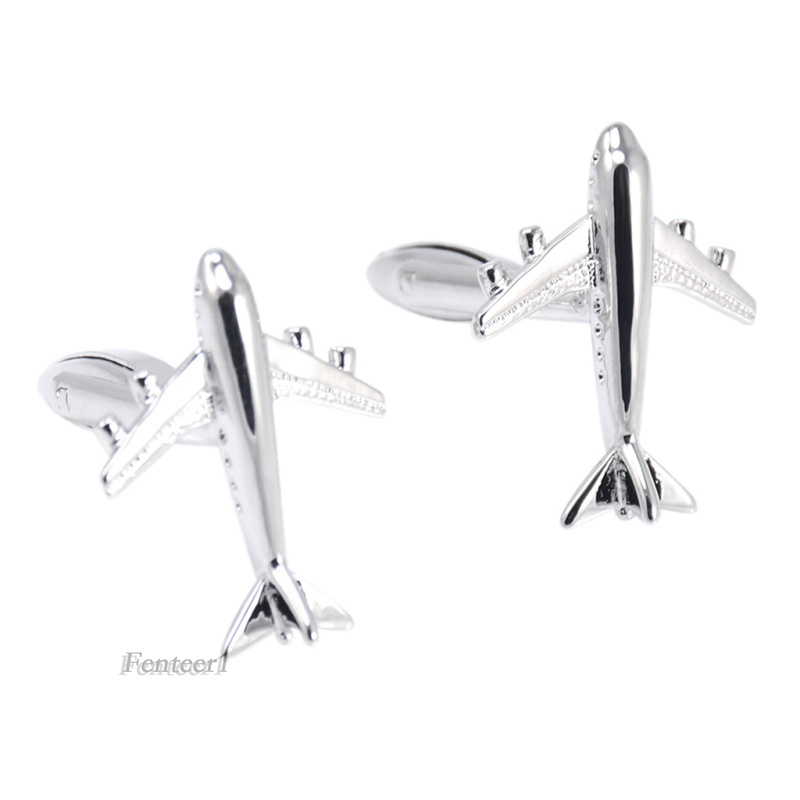 1 Cặp Khuy Măng Sét Thiết Kế Máy Bay Cho Tiệc Cưới [Fenteer1] 1 Cặp