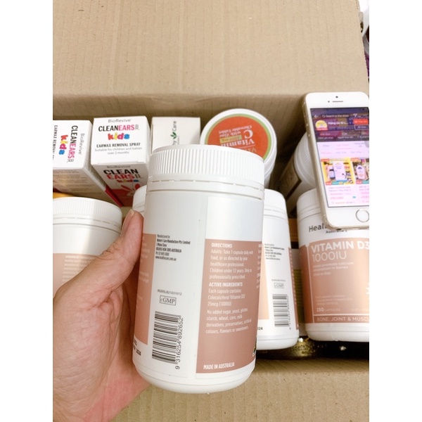 Viên uống bổ sung Vitamin D3 1000IU Healthy Care - Hàng Úc Nội địa hỗ trợ hấp thụ canxi , tăng đề kháng