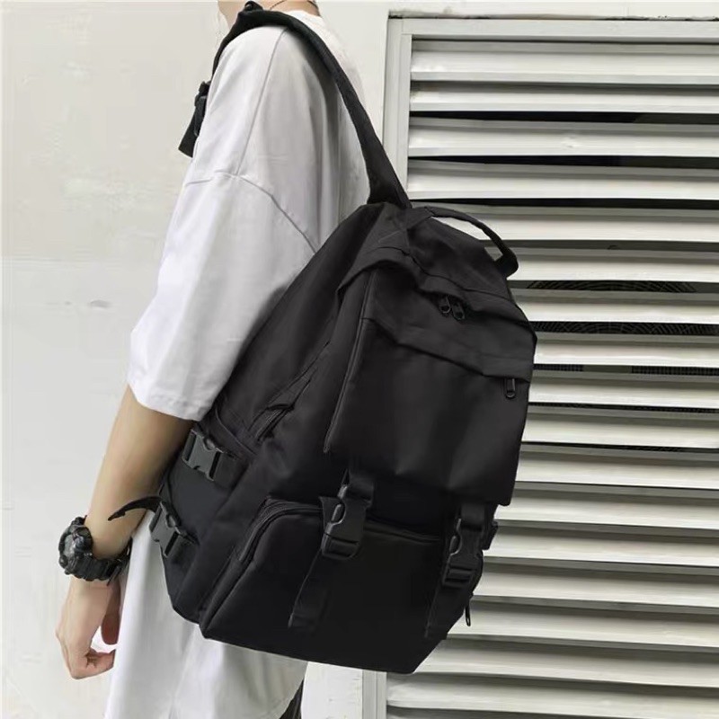 Balo basic Unisex đen SS2020(2khoá) 🥳 CÓ SẴN 🥳