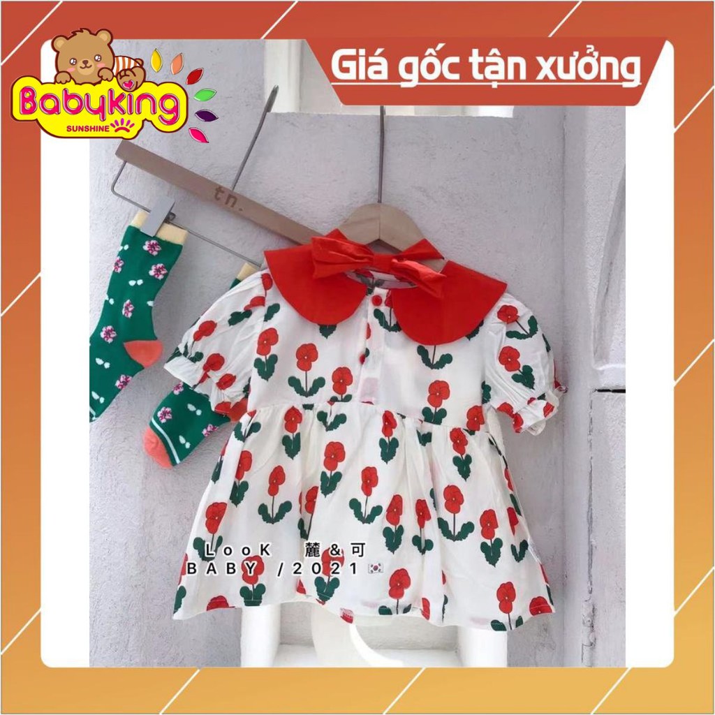 đầm liền quần ngắn tay hình bông hoa xinh xắn (P2171),quần áo trẻ em cao cấp,cotton 100%,thương hiệu Aiueo Nhật bản.