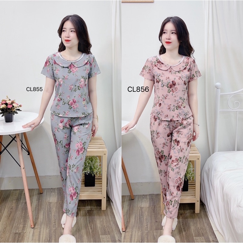 ĐỒ BỘ MẶC NHÀ cổ sen phối ren siêu xinh chất lụa thái mềm, mịn không nhăn