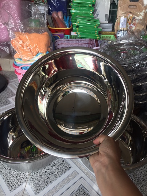 Thanh lý nhanh hàng đồng giá 99k🔥Thau inox dày đường kính 32cm⭐️ hàng luôn cháy