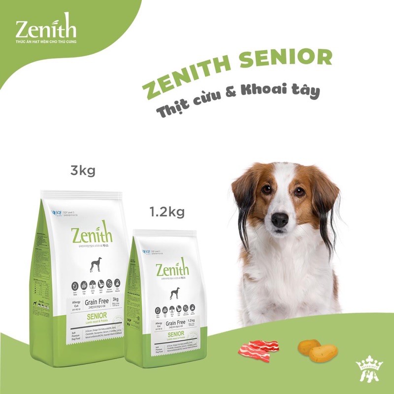 Thức ăn hạt mềm Zenith Senior chó già (bao lẻ 500g)