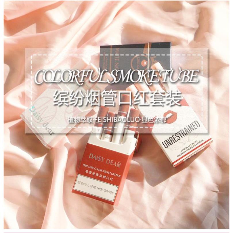 [Hàng mới về] Bộ 4 son môi DAISY DEAR chất lượng cao thiết kế vỏ hình thuốc lá độc đáo | BigBuy360 - bigbuy360.vn