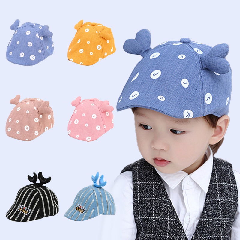 Mũ Beret Kẻ Sọc In Chữ Cái Thời Trang Anh Quốc Dành Cho Bé Trai Bé Gái