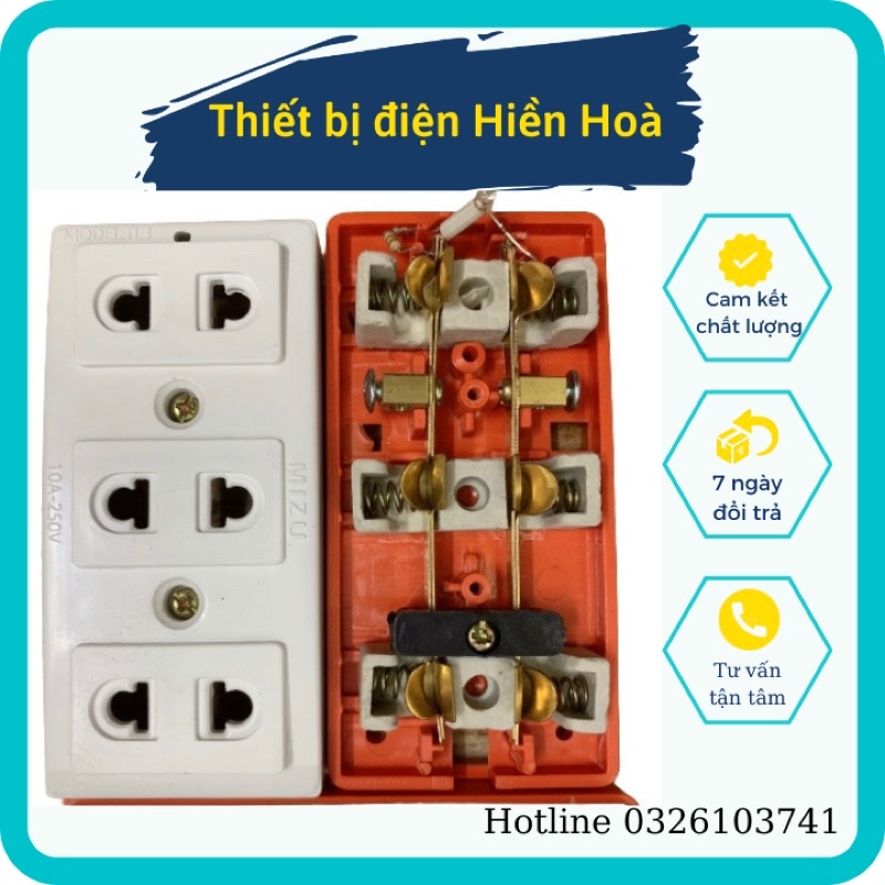 Ổ cắm điện Thái 3 ngả lõi sứ Minzu - Ổ cắm điện siêu chịu tải dùng trong công nghiệp