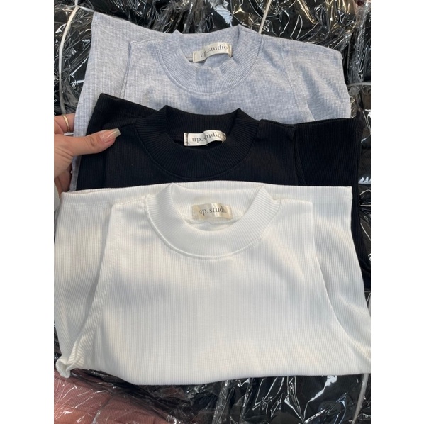 [Hàng sẵn] ÁO BA LỖ COTTON TĂM CỔ CAO DÁNG ÔM