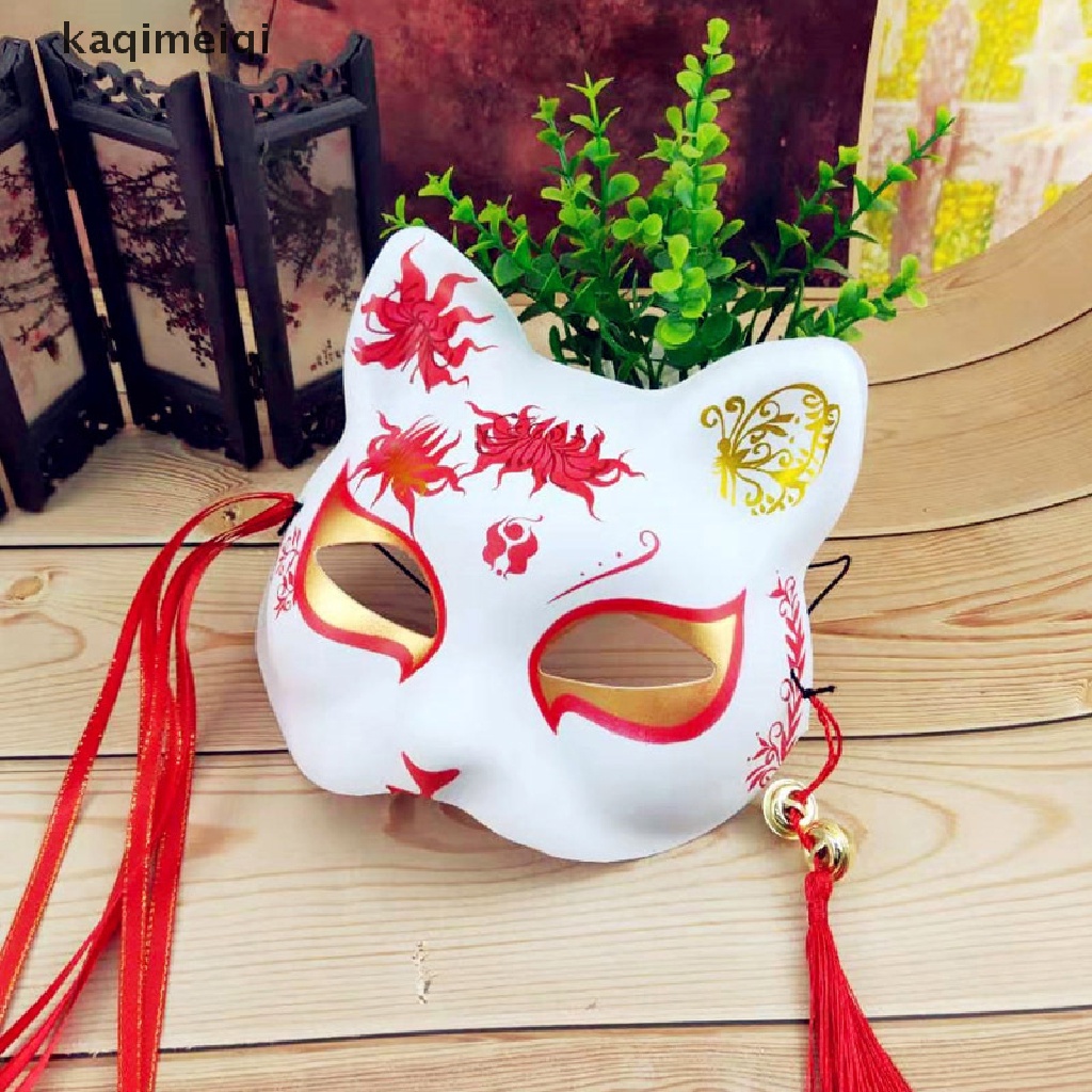 [Hàng mới về] Mặt nạ cáo hóa trang Nhật Bản màu sơn vẽ tay che nửa khuôn mặt