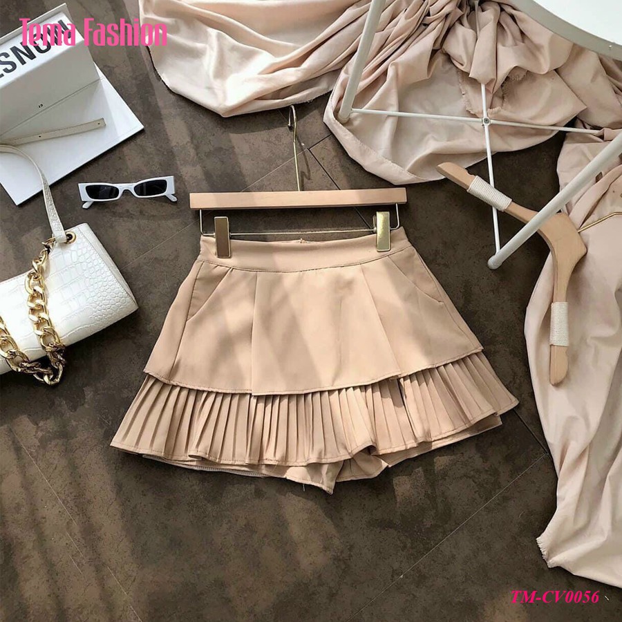 [ Mã FADIRECT20 giảm 20K đơn 150K] Chân váy xếp ly dáng ngắn nữ TEMA - Chân váy chữ a cách điệu siêu đẹp | BigBuy360 - bigbuy360.vn