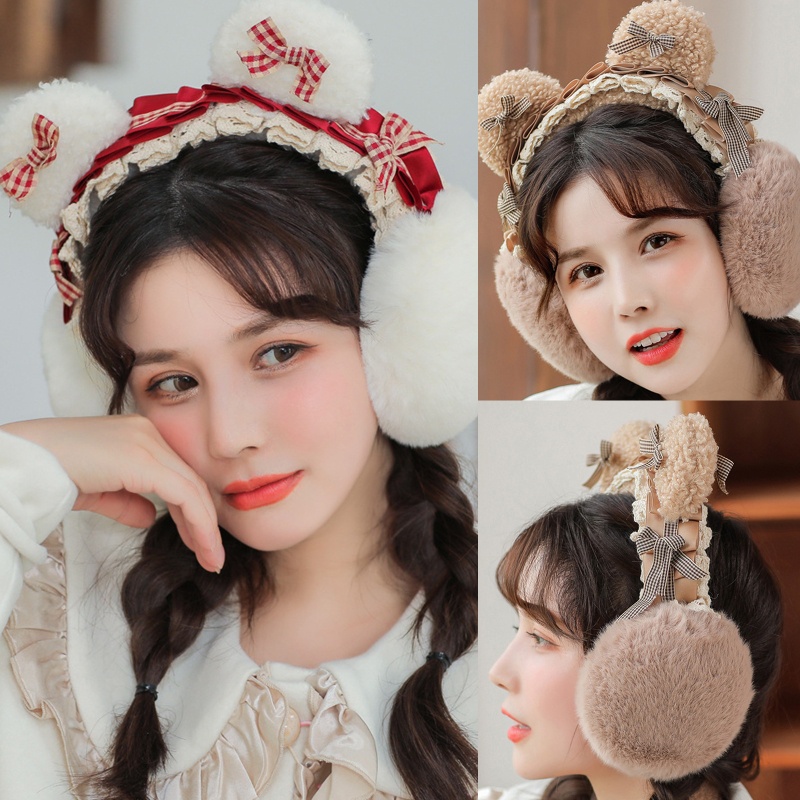 Chụp Tai Nhồi Bông Giữ Ấm Mùa Đông Sáng Tạo Cho Nữ