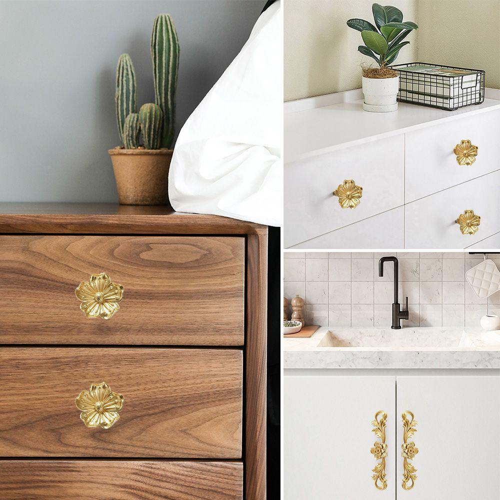 Tay Nắm Cửa Tủ Họa Tiết Hoa Trang Trí Nhà