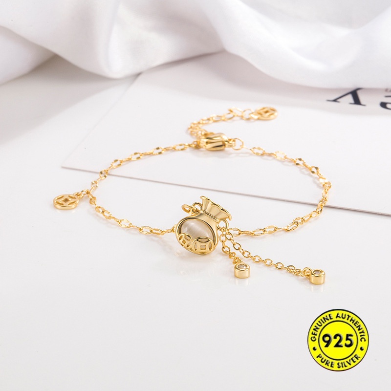 Vòng Tay Mạ Vàng 18K Đính Đá Opal Mới