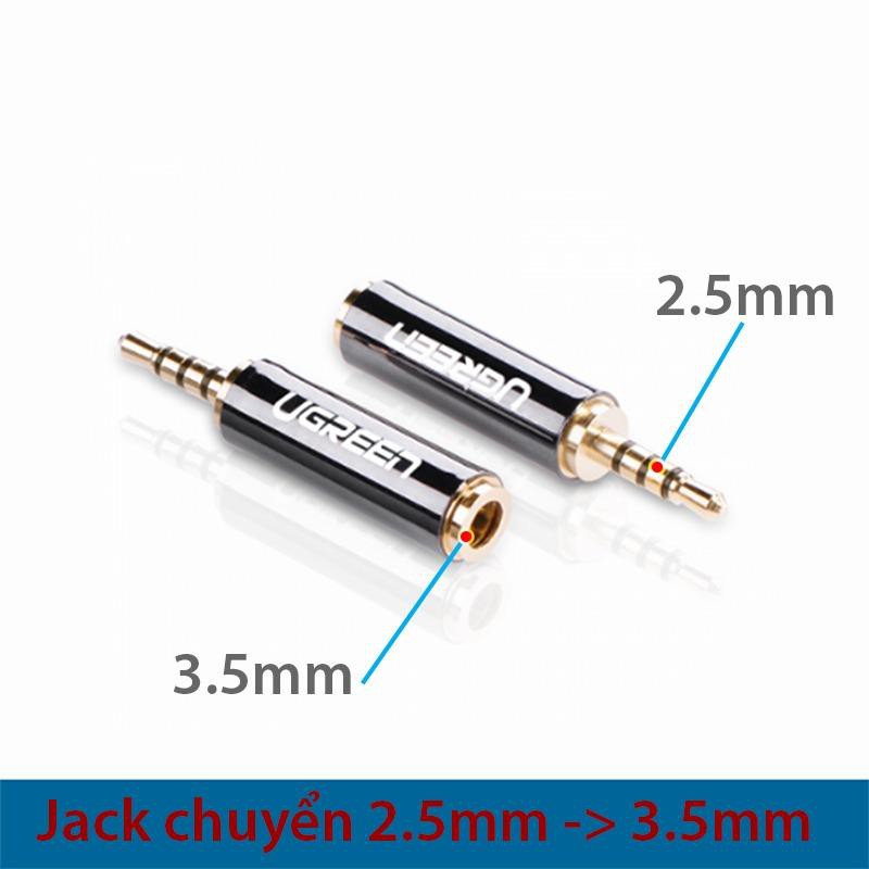 Đầu chuyển đổi 2.5mm đực sang 3.5mm cái dài 25mm UGREEN 20501 - Hàng chính hãng