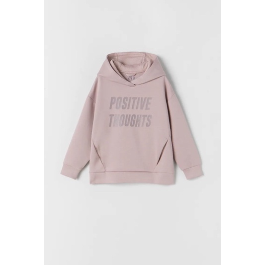 Áo Vải Ép Hoodie Bé Gái POSITIVE TROUGHTS Tím Ruốc ZR