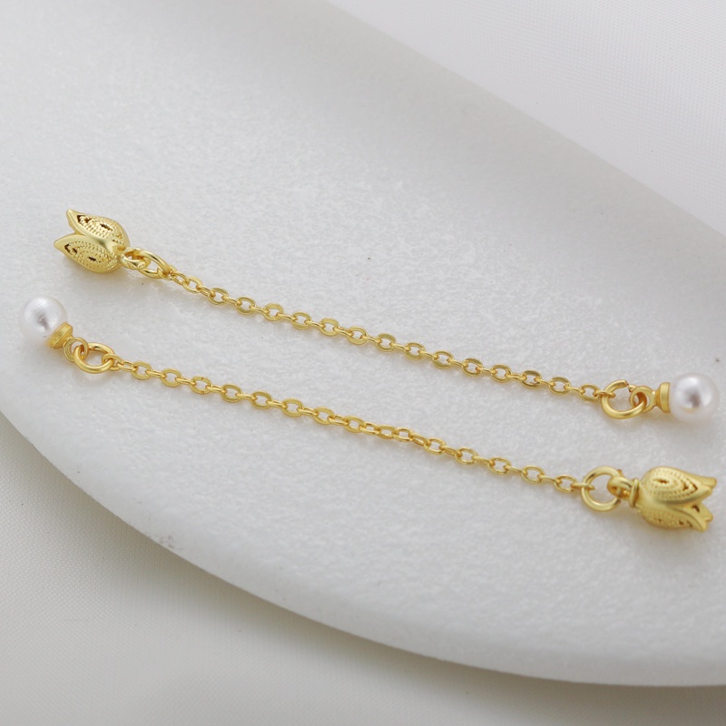 Khuyên Tai Ngắn Xỏ Hạt Method Màu Vàng Đồng Hình Cá Chép Làm Trang Sức Thủ Công