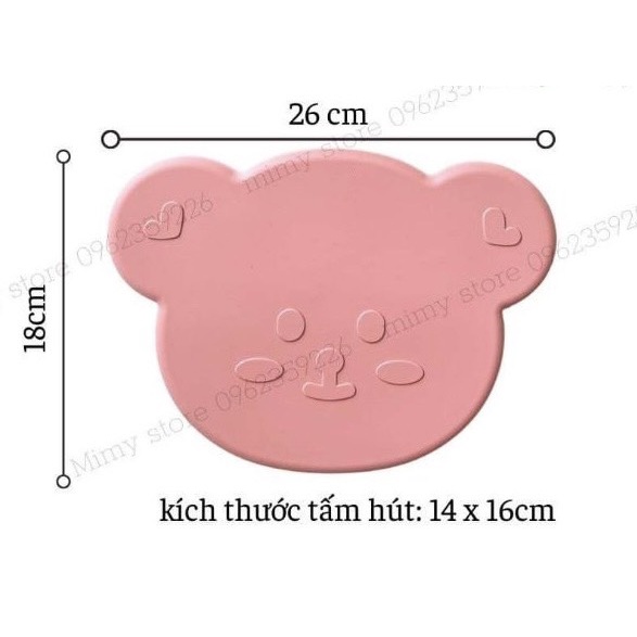 (CÓ NẮP) Khay ăn dặm Silicon Bar rot gấu kèm nắp đậy, có đế hít (Size lớn) cho bé tập ăm dặm BLW - Barrot