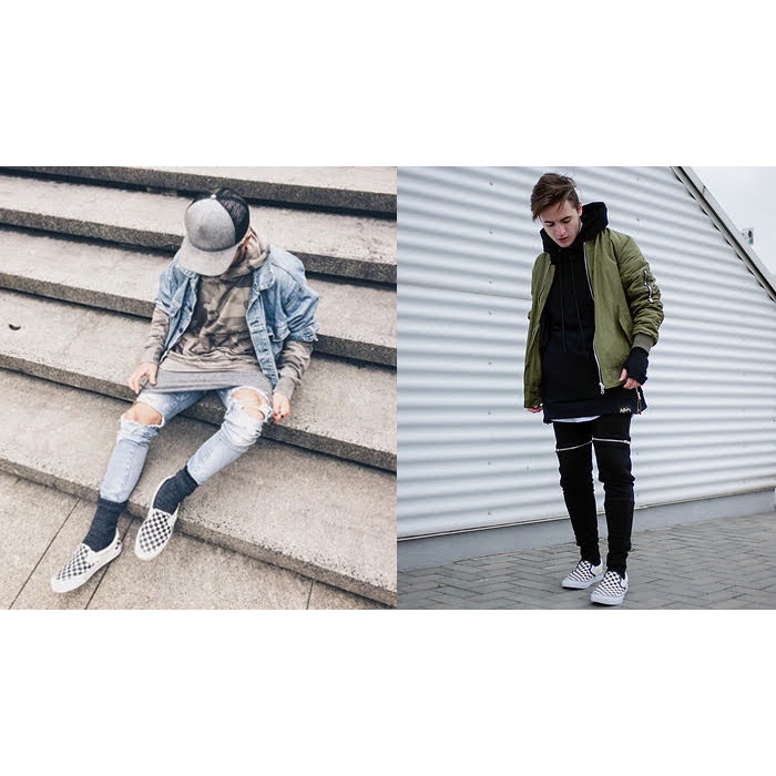 [Sale Sốc] Giày 𝐕𝐀𝐍𝐒 Caro lười viền trắng, giày thể thao 𝐕𝐀𝐍𝐒 Đen Old Skool nam nữ full box bill hot nhất 2021