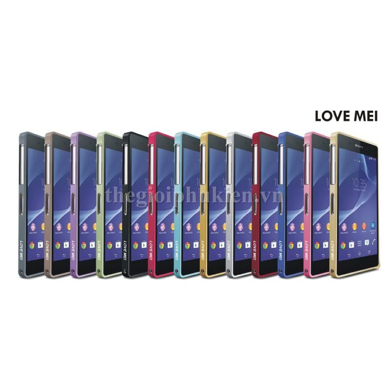 ( Xả Hàng ) Ốp viền kim loại Sony Xperia Z2 L50 chính hãng Love Mei - Giá rẻ