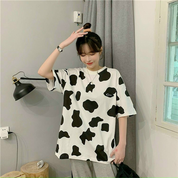 Áo thun tay lỡ Bò sữa  Nam Nữ Unisex