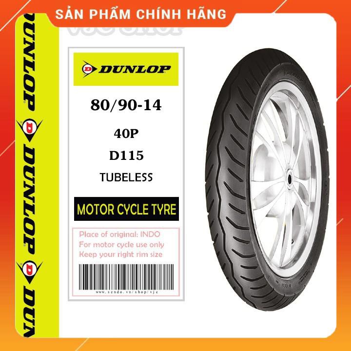 Vỏ ( Lốp ) xe máy Dunlop D115 80/90-14 MC 40P TL _ Lốp Trung Thành