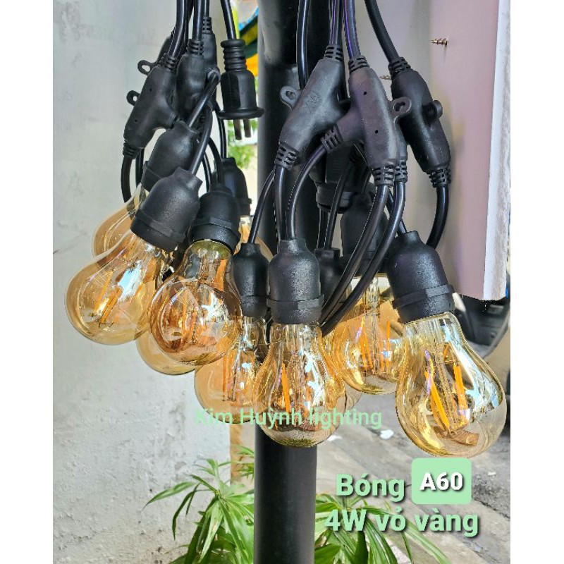 BỘ ĐUI DÂY ĐÚC BÓNG EDISON A60 SỬ DỤNG NGOÀI TRỜI