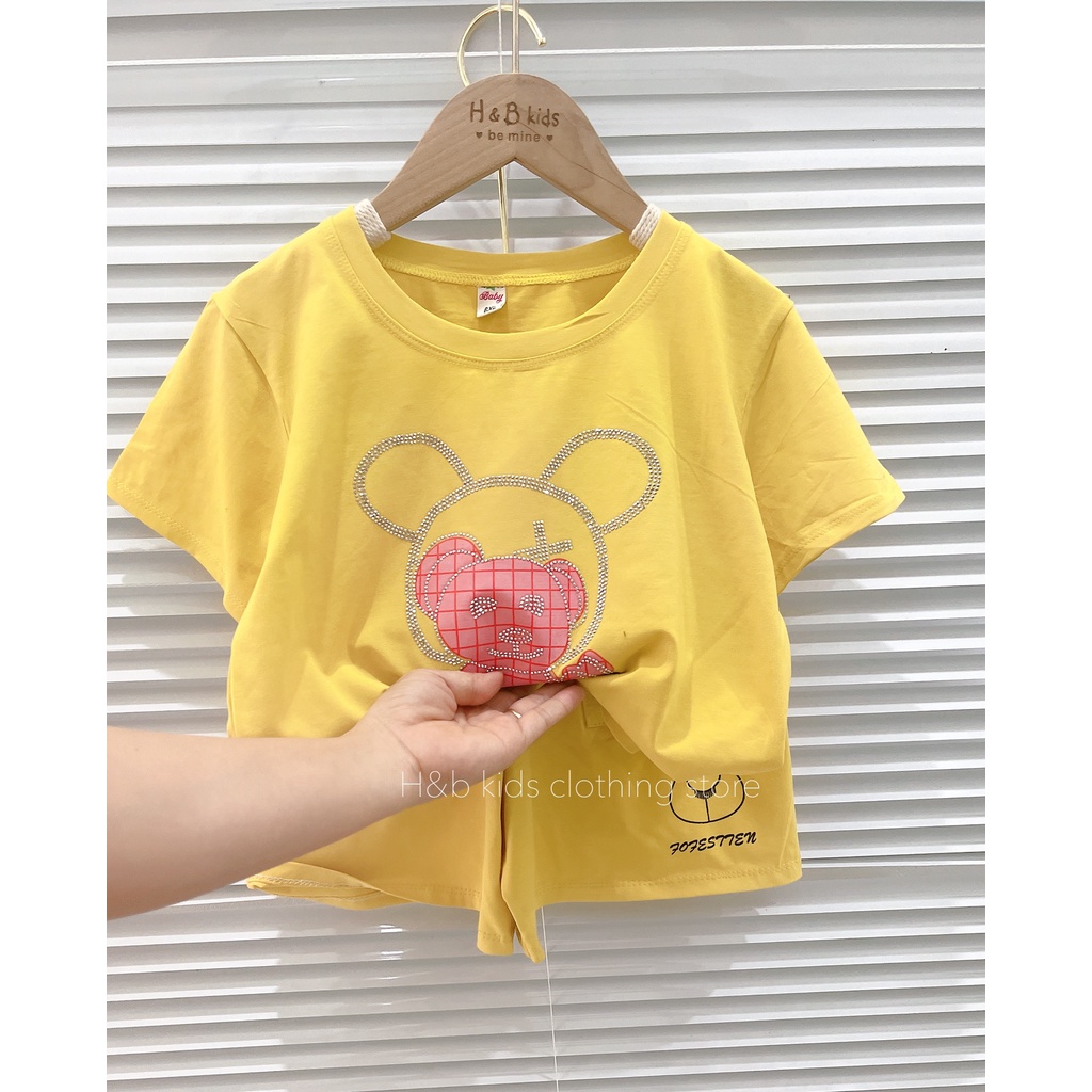 18-25kg Bộ Cộc Tay Bé Gái, Bé Trai Size Đại Chất Cotton QC Hình Gấu Form Rộng Thoải Mái, Đồ Bộ Mặc Hè Bé Đại Cồ - AN.KID