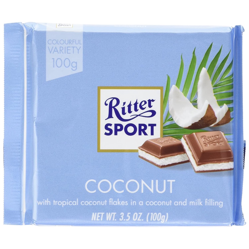 [HCM GIAO NHANH, DATE MỚI NHẤT] Socola Sữa Nhân Dừa Ritter Sport (100g)
