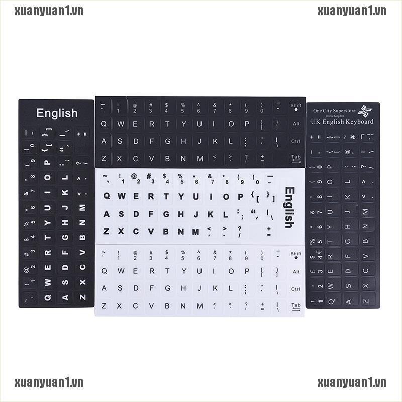 [XUANYUAN1] Miếng Dán Bàn Phím Thay Thế Chữ Tiếng Anh Màu Trắng Và Đen Dành Cho Bất Kỳ PC