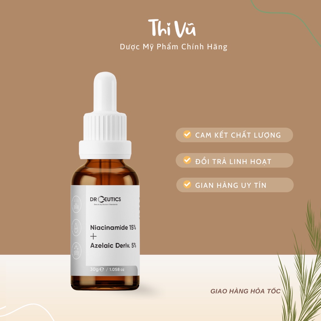 Serum B3 15% 20% Niacinamide DrCeutics Giảm Thâm Sáng Da Kiềm Dầu se khít lỗ chân lông - Thi Vũ
