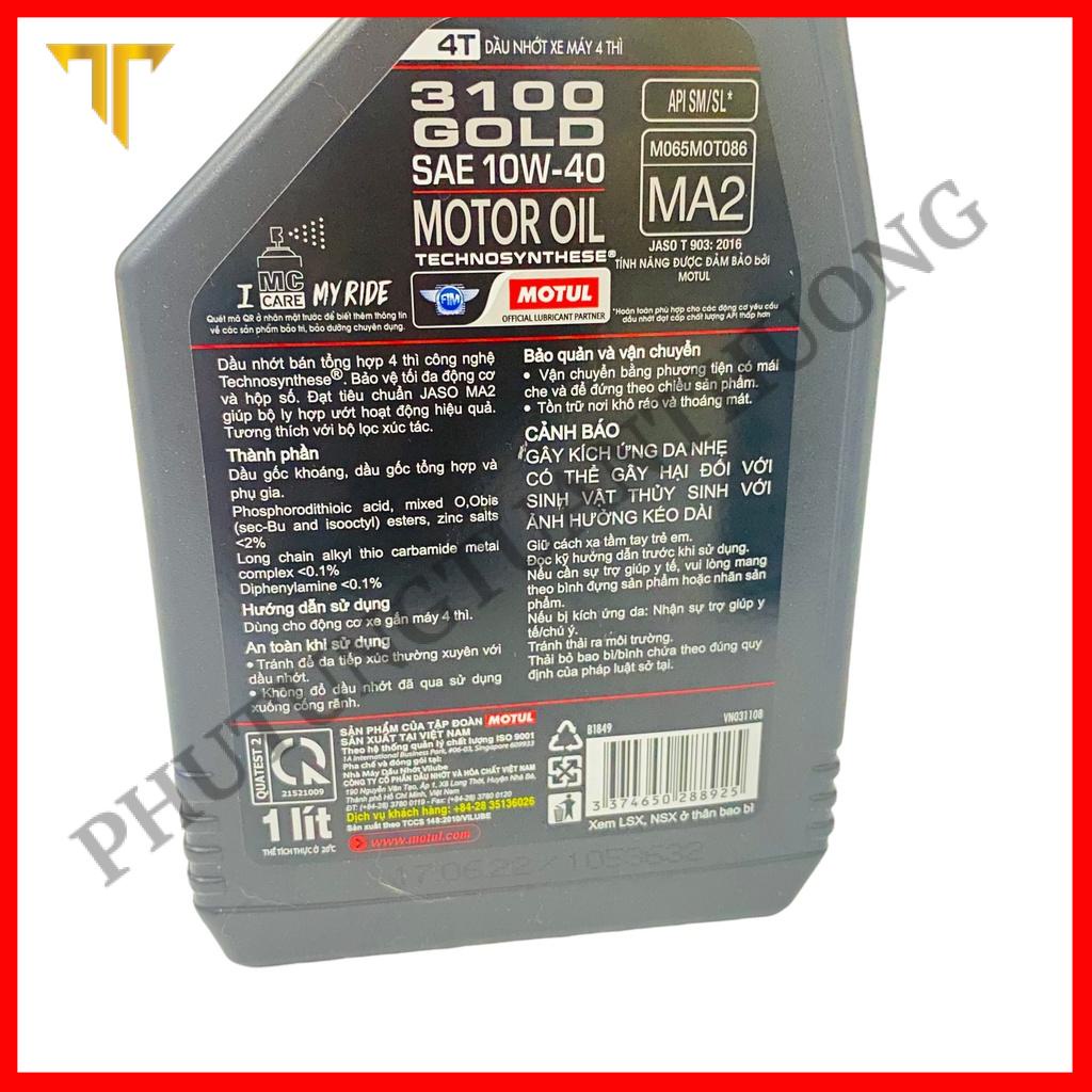 Nhớt Motul 3100 Gold 10w40 Chính Hãng Có Mã QR để check