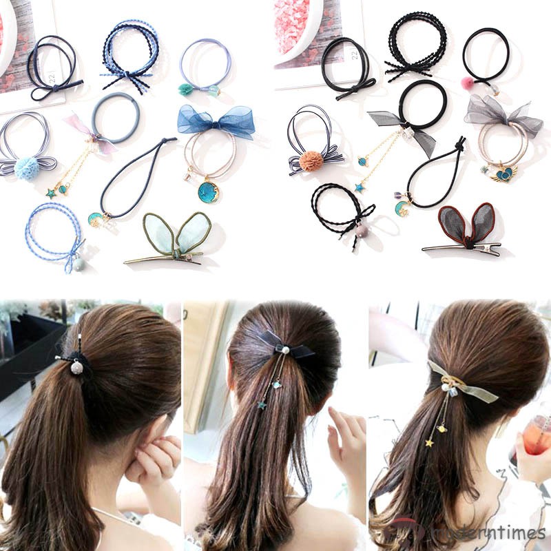 Set 12 dây buộc tóc xinh xắn dành cho nữ