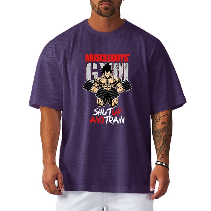 Áo Thun Thể Thao Tay Ngắn Phối Lưới Khô Thoáng Nhanh Thời Trang Cho Nam