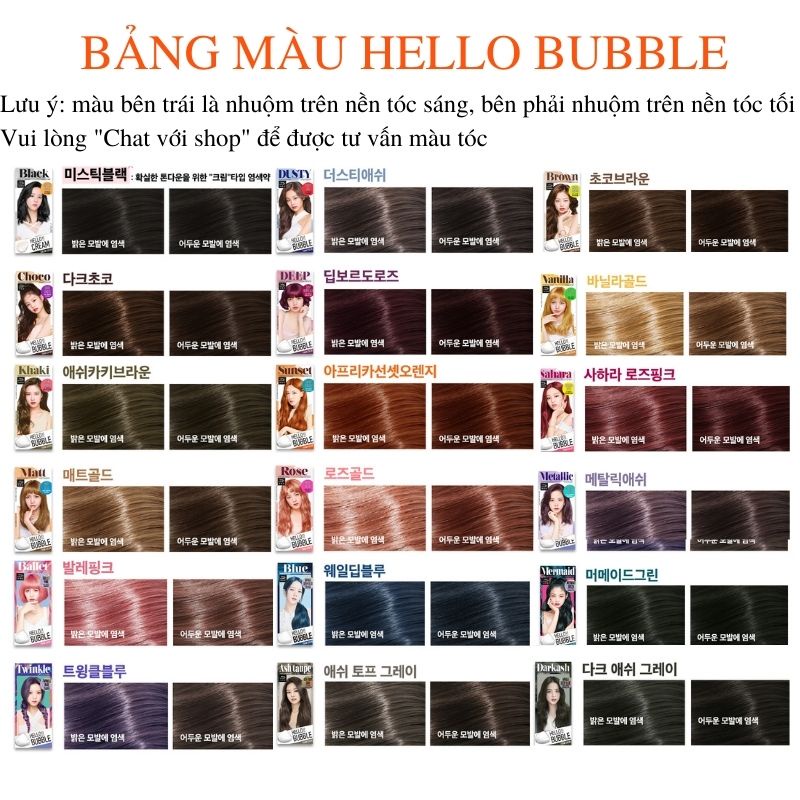 Thuốc nhuộm tóc BLACKPINK HELLO BUBBLE dạng bọt, thuốc gội nhuộm tóc tạm thời tại nhà - Ả Đào Cosmetics