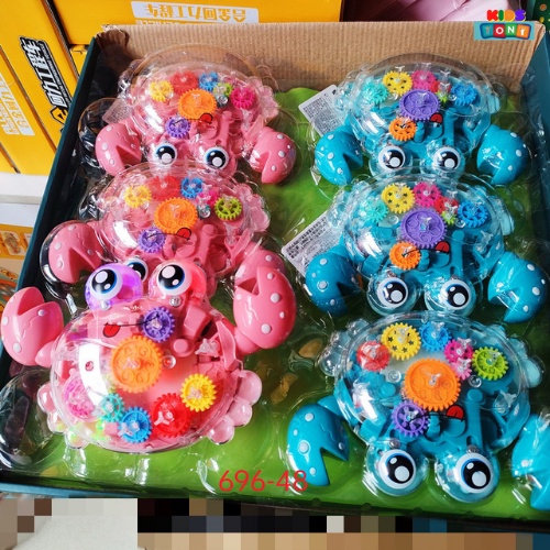 Đồ chơi con cua chạy pin tự động phát nhạc và đèn, cua đồ chơi cu te dễ thương vui nhộn cho bé Tony kids